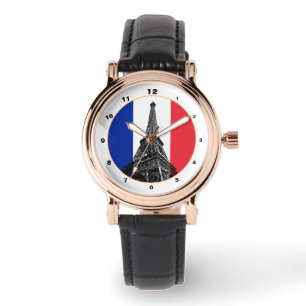 Paris, Französisch-Flagge und Frankreich-Mode / E Armbanduhr