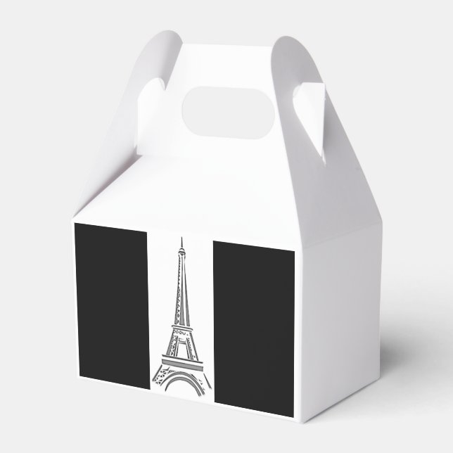 Paris Französisch Schwarz-Weiß Eiffelturm-Party  Geschenkschachtel (Vorderseite)