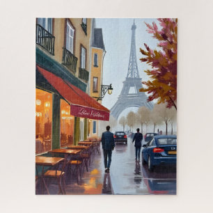Paris Französisches Café Eiffelturm Aquarell Puzzle