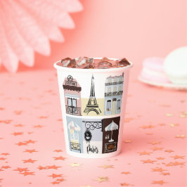 Paris French Cafe Patisserie Baby Shower Pappbecher