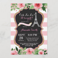 Paris French Eiffel Tower Baby Dusche Einladung