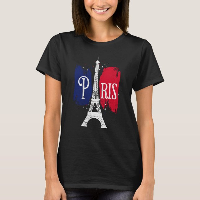 Paris French Eiffel Tower European France Paris at T-Shirt (Vorderseite)