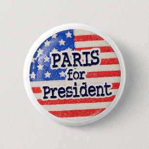 Paris für Präsidenten Button