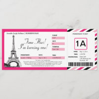 Paris-Geburtstags-Boarding-Durchlauf-Karte