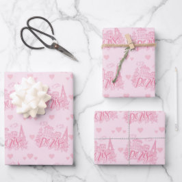 Paris-Geschenkpapier, Eiffelturm-Geschenkverpackun Geschenkpapier Set