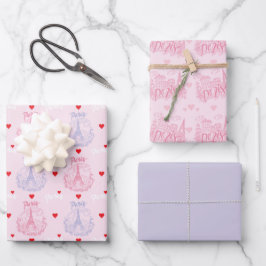 Paris-Geschenkpapier, Eiffelturm-Geschenkverpackun Geschenkpapier Set
