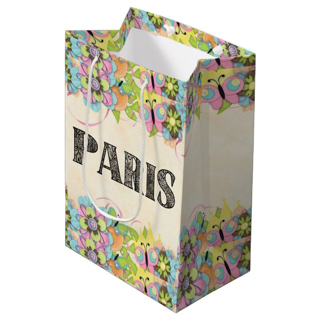 Paris Gift Bag Mittlere Geschenktüte (Vorderseite Schrägansicht)