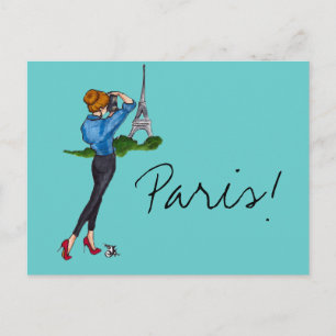 Paris Girl Postkarte