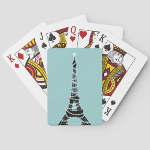 Paris Glitzern Poker Karten türkis Spielkarten