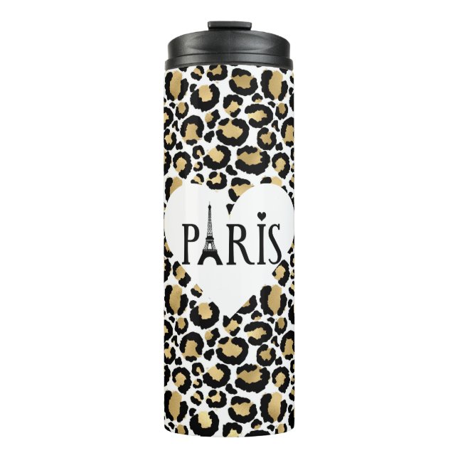 Paris Gold Leopard Thermosbecher (Vorderseite)