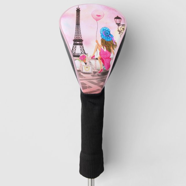 Paris Golf Head Cover Geschenk mit Eiffelturm Headcover (Vorderseite)