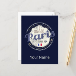 Paris Hauptstadt Frankreich Eiffelturm Vintag Souv Feiertagspostkarte