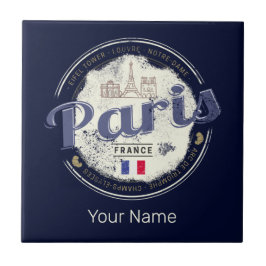 Paris Hauptstadt Frankreich Eiffelturm Vintag Souv Fliese