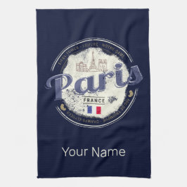 Paris Hauptstadt Frankreich Eiffelturm Vintag Souv Geschirrtuch