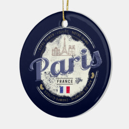 Paris Hauptstadt Frankreich Eiffelturm Vintag Souv Keramik Ornament