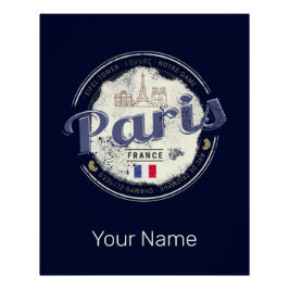 Paris Hauptstadt Frankreich Eiffelturm Vintag Souv Poster