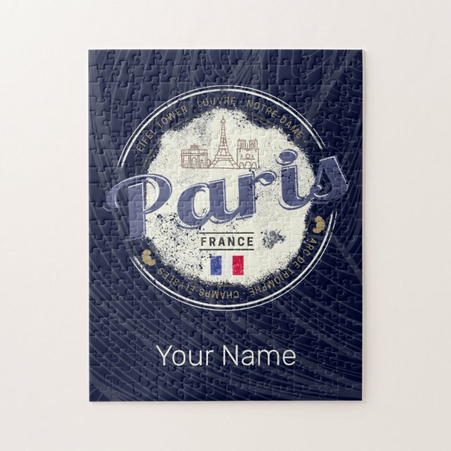 Paris Hauptstadt Frankreich Eiffelturm Vintag Souv Puzzle (Vertikal)