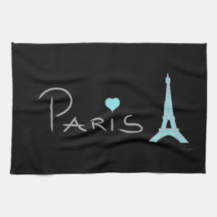 Paris Heart Eiffel Tower Geschirrtuch