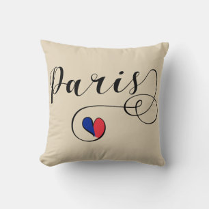 Paris Heart Throw Pillow, Frankreich Kissen