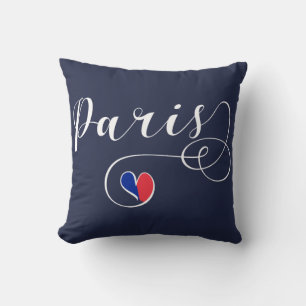 Paris Heart Throw Pillow, Frankreich Kissen