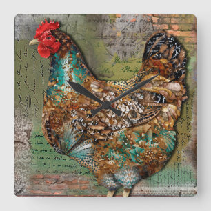 Paris-Henne-Uhr Quadratische Wanduhr