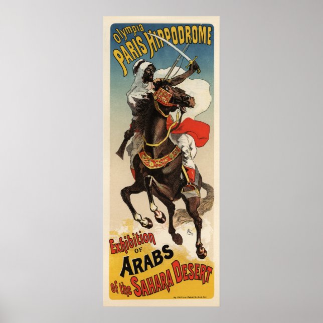Paris Hippoo Exhibition D'Arabes du Sahara Poster (Vorne)