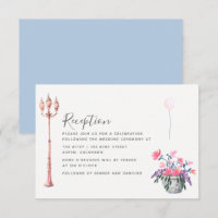 Paris Hochzeit Aquarell Wildblumen Empfang