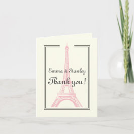 Paris Hochzeit rosa Eiffelturm Elfenbein Danke