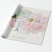 Paris Hochzeit Vintag Shabby-Chic Pink Rose Custom