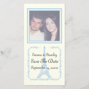 Paris Hochzeitsblauer Eiffelturm Save the Date
