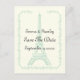 Paris-Hochzeitsminze Eiffel-Turm Save the Date Ankündigungspostkarte (Vorderseite)