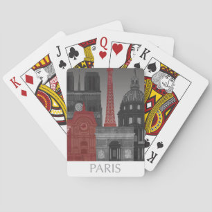 Paris Höhenunterschiede nach Nacht - Rot Spielkarten