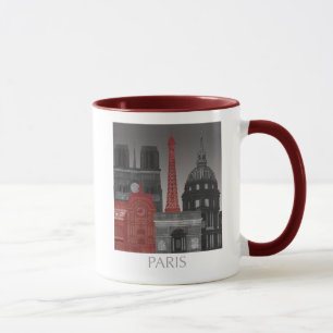 Paris Höhenunterschiede nach Nacht - Rot Tasse