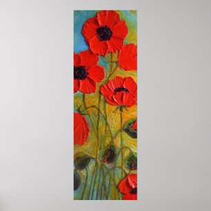 Paris hohes rotes Mohnblumen-Kunst-Plakat Poster