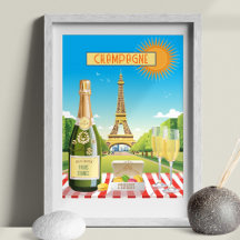 Paris Holiday Champagne Personalisiert Print