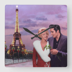 Paris Holiday Quadratische Wanduhr