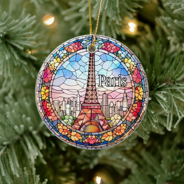 Paris Honeymoon Keramik Ornament (Baum)