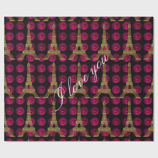 Paris Hot Villa Elegante Geschenkpapier (Flach)