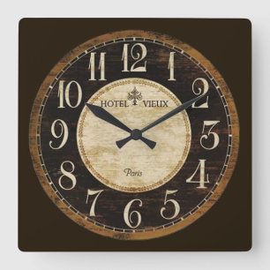 Paris-Hotel-Uhr Quadratische Wanduhr
