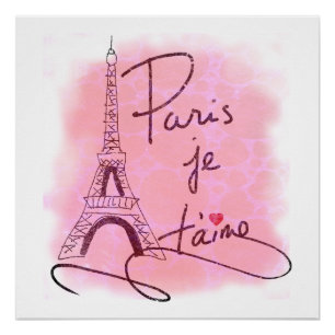 Paris I Liebe Sie rosa ID914 Poster