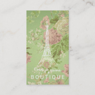 Paris, ich liebe dich Vintage-Blumen Eiffelturm Visitenkarte