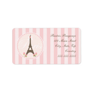 Paris im Frühjahr Girly Adressaufkleber