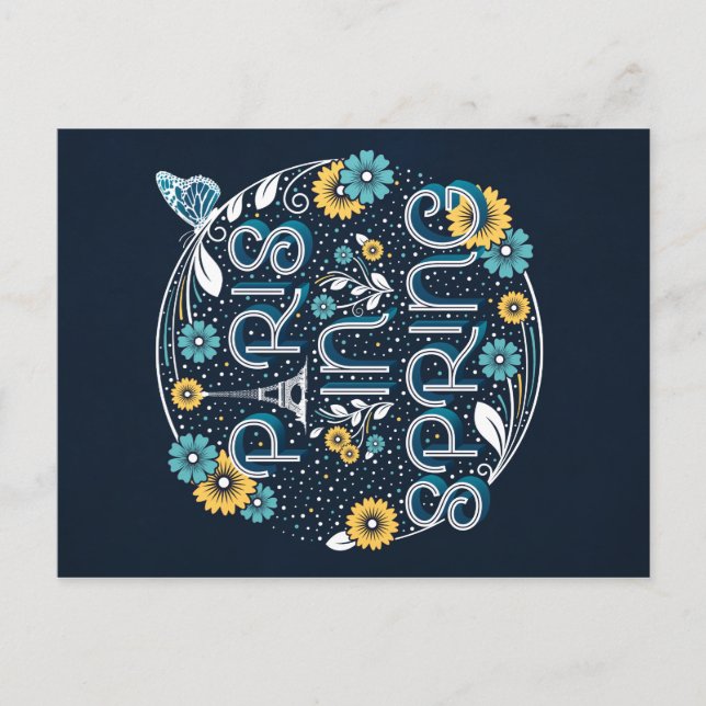 Paris im Frühling / Postkarte (Vorderseite)