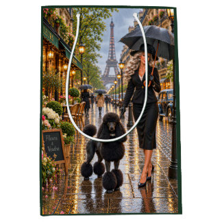 Paris im Frühling Standard Poodle Mittlere Geschenktüte