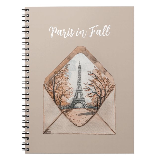 Paris im Herbst Eiffelturm Umschlag Notizblock (Vorderseite)