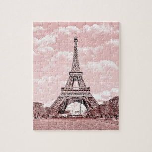 Paris im rosa Eiffelturm Puzzle