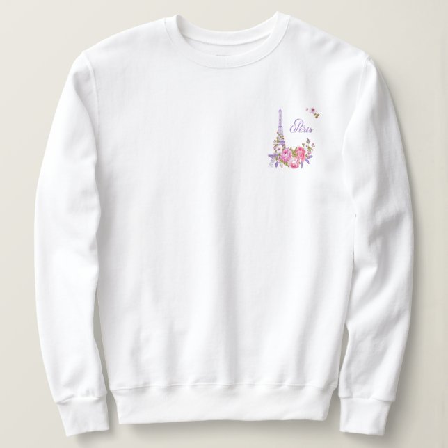 Paris in Bloom Midnight in Paris Floral Paris Roma Sweatshirt (Design vorne)
