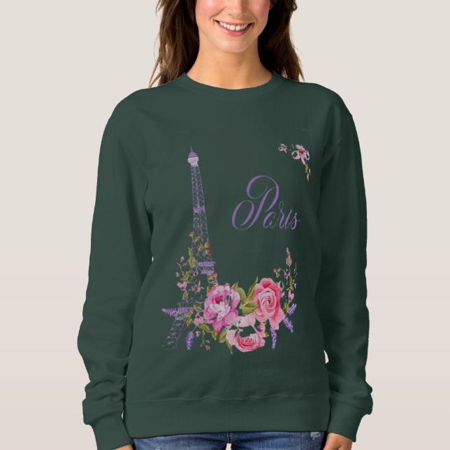 Paris in Bloom Midnight in Paris Floral Paris Roma Sweatshirt (Vorderseite)