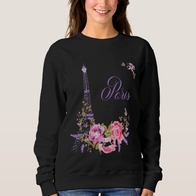 Paris in Bloom Midnight in Paris Floral Paris Roma Sweatshirt (Vorderseite)