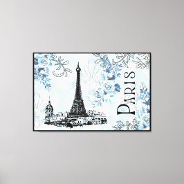 Paris in Blue Canvas Print Leinwanddruck